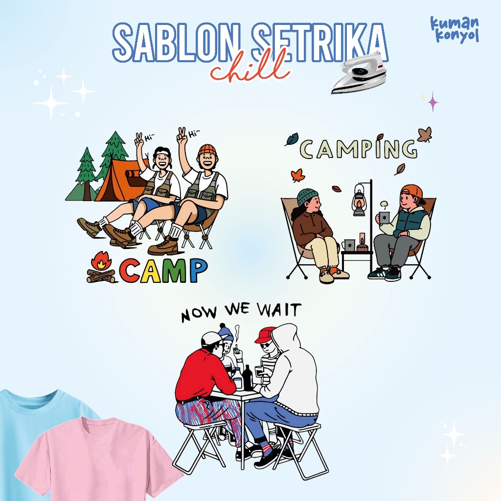 

SABLON SETRIKA DTF PRINTING ◼️ CAMPING◼️ SKENA ◼️ AESTHETIC ◼️ Y2K ◼️ DTF ◼️ DO IT YOURSELF DIY