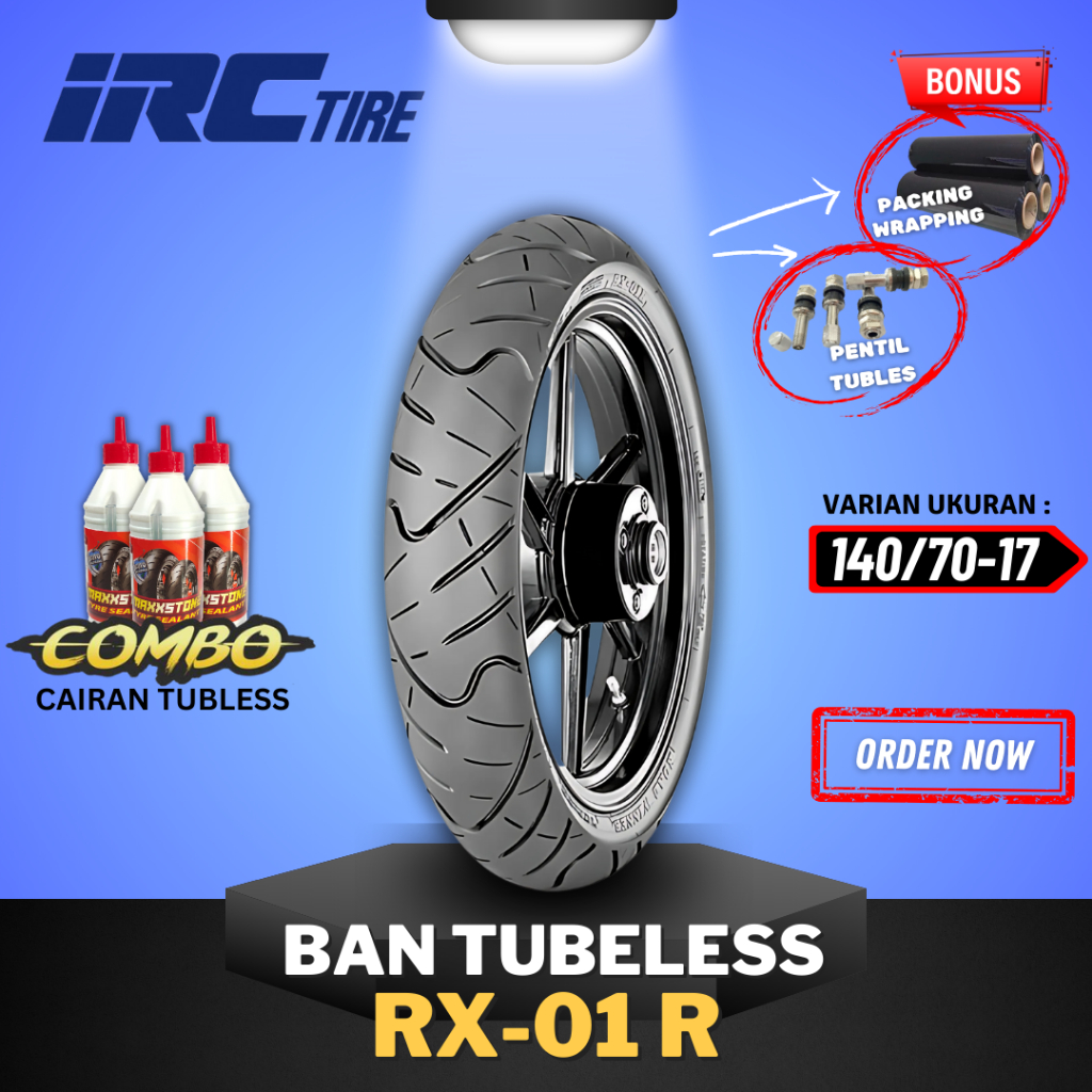 [READY COD] BAN IRC RX01 RING 17 140/70-17 / BAN TUBELESS IRC RING 17 RX-01 /  BAN MOTOR CBR150R R15