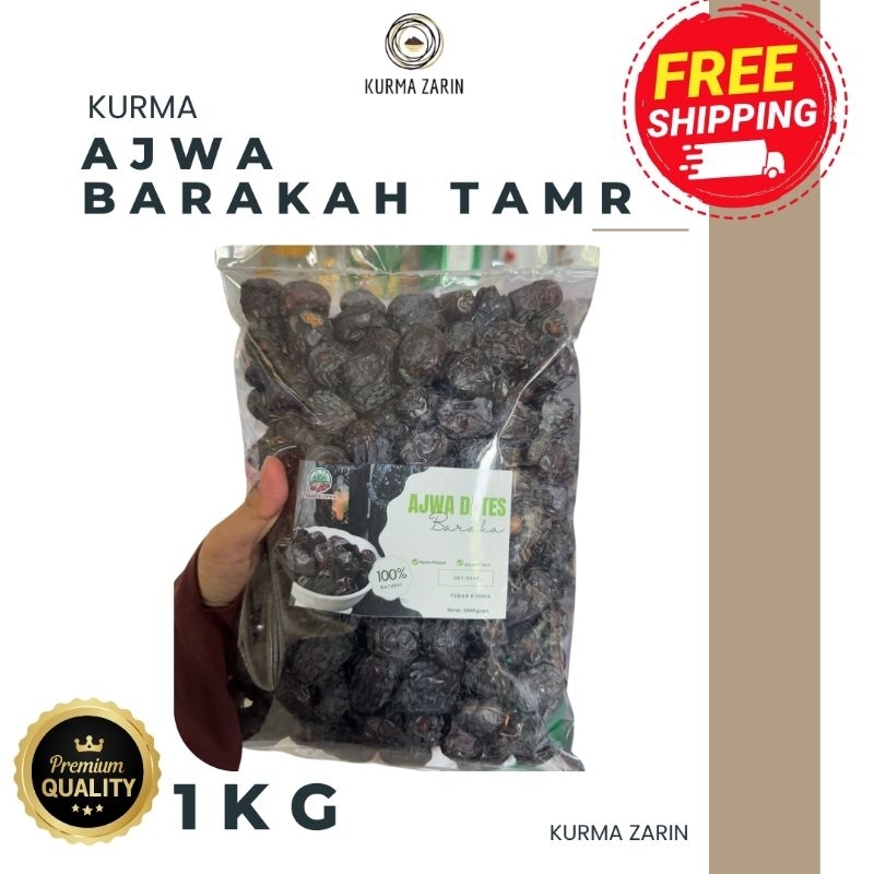 

Kurma Ajwa Kurma Nabi Barakah Tamar Repack 1kg 500gr COD Sameday Instan