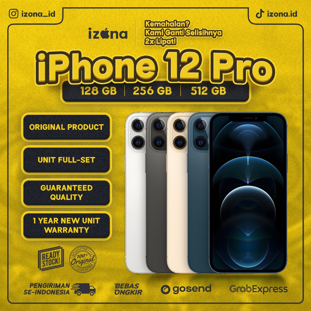 IPHONE 12 PRO 128 256 512GB SECOND INTER IBOX ORIGINAL FULLSET BERGARANSI