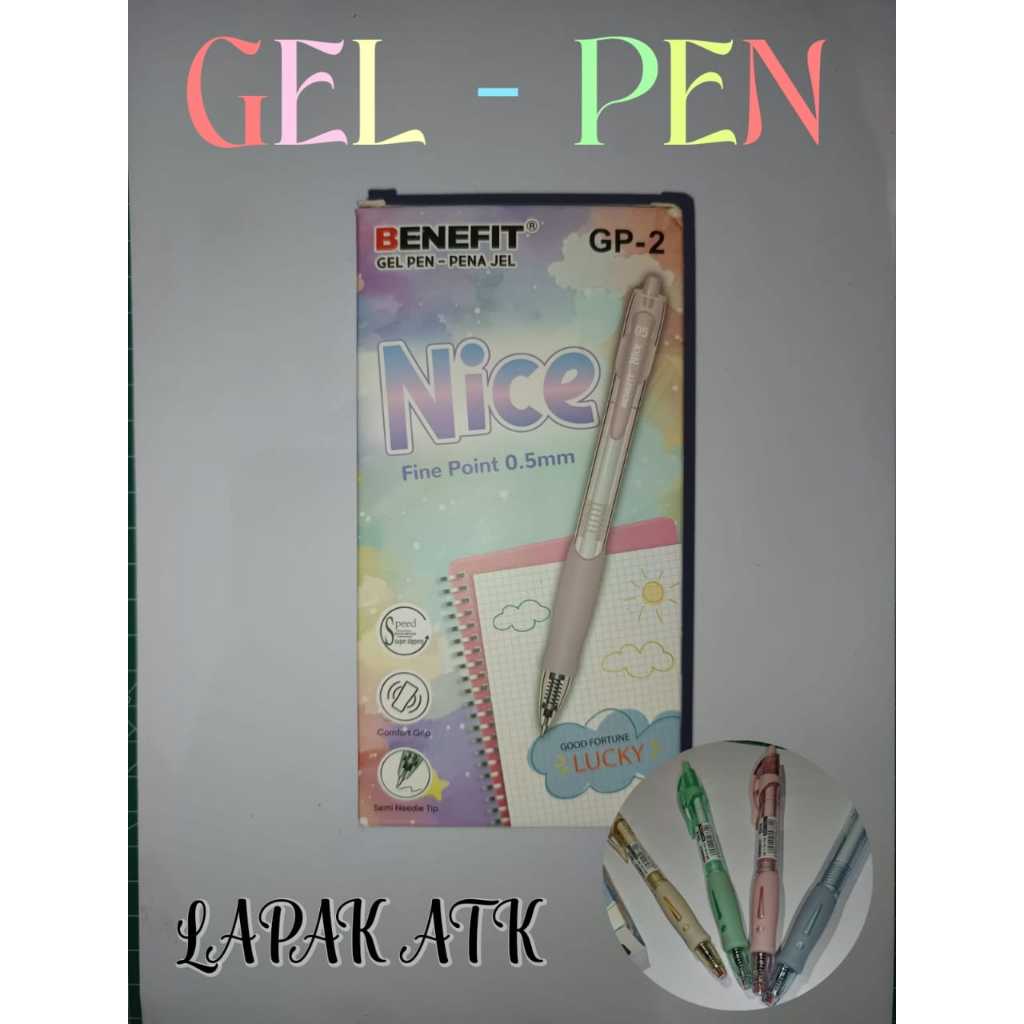 

GEL PEN GP-2 BENEFIT NICE WARNA HITAM ( 1 LUSIN )