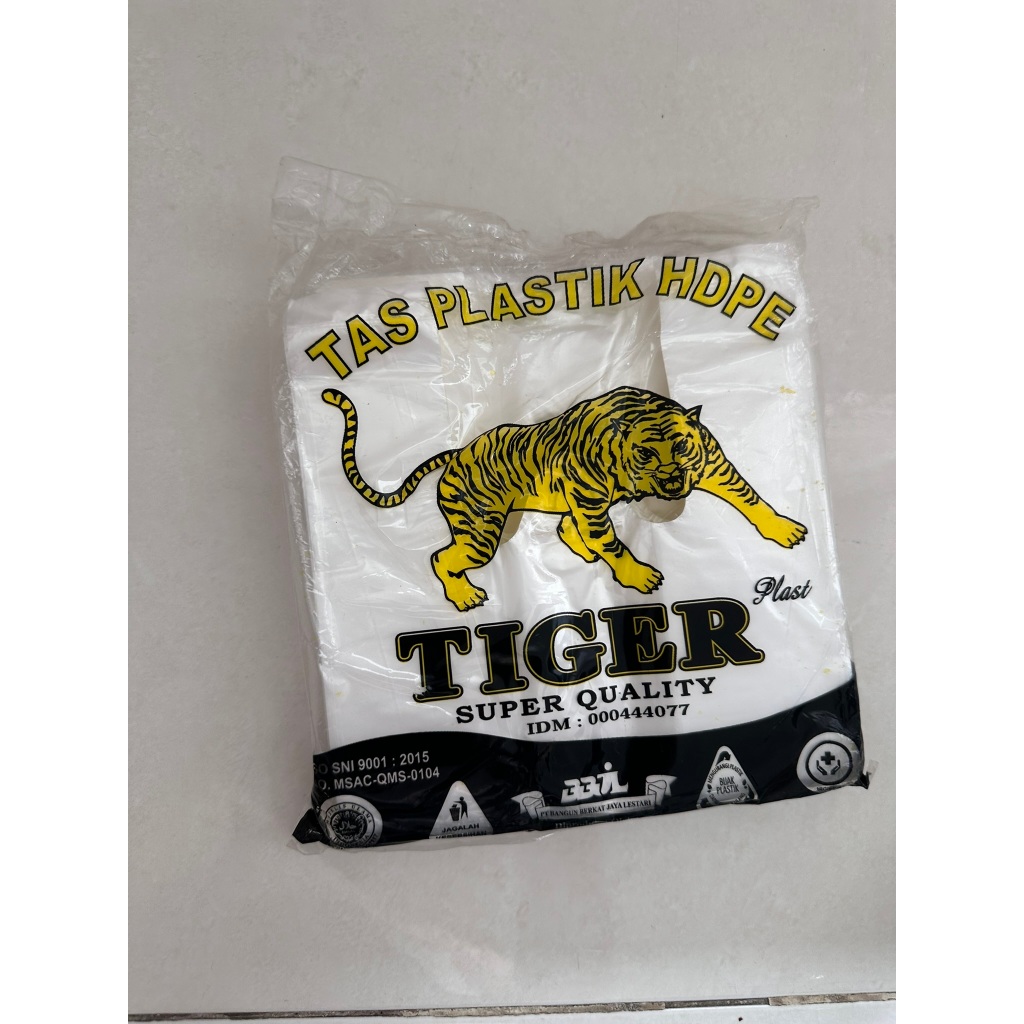 Kantong Plastik Tiger Bening ukuran 15 Bening
