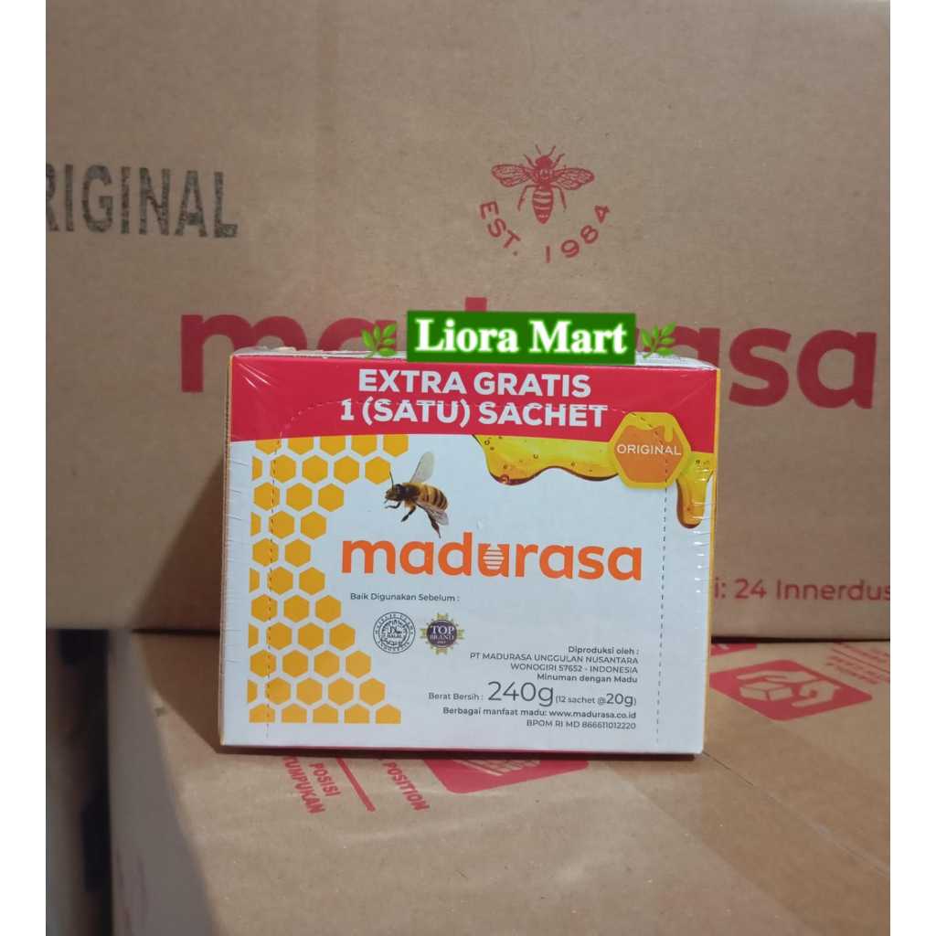 

Madurasa Madu Sachet Original 1box 12s/ madurasa 20gr madu asli alami penambah nutrisi tubuh