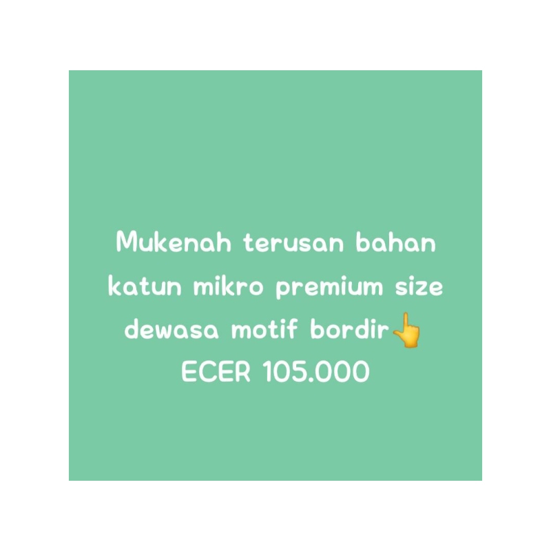 mukena terusan bahan katun mikro premium..