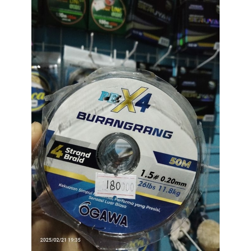 SENAR PE OGAWA X4 BURANGRANG 0.20 MM 50 METER PE MURAH