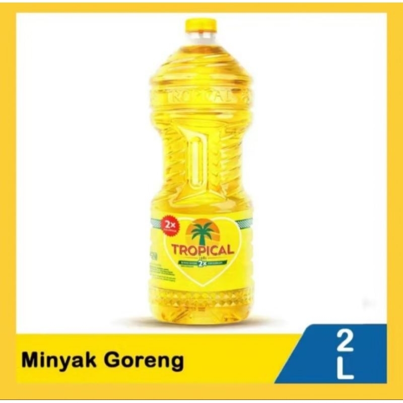 

minyak goreng Tropical 2liter & 1 liter 2 kali lebih bening