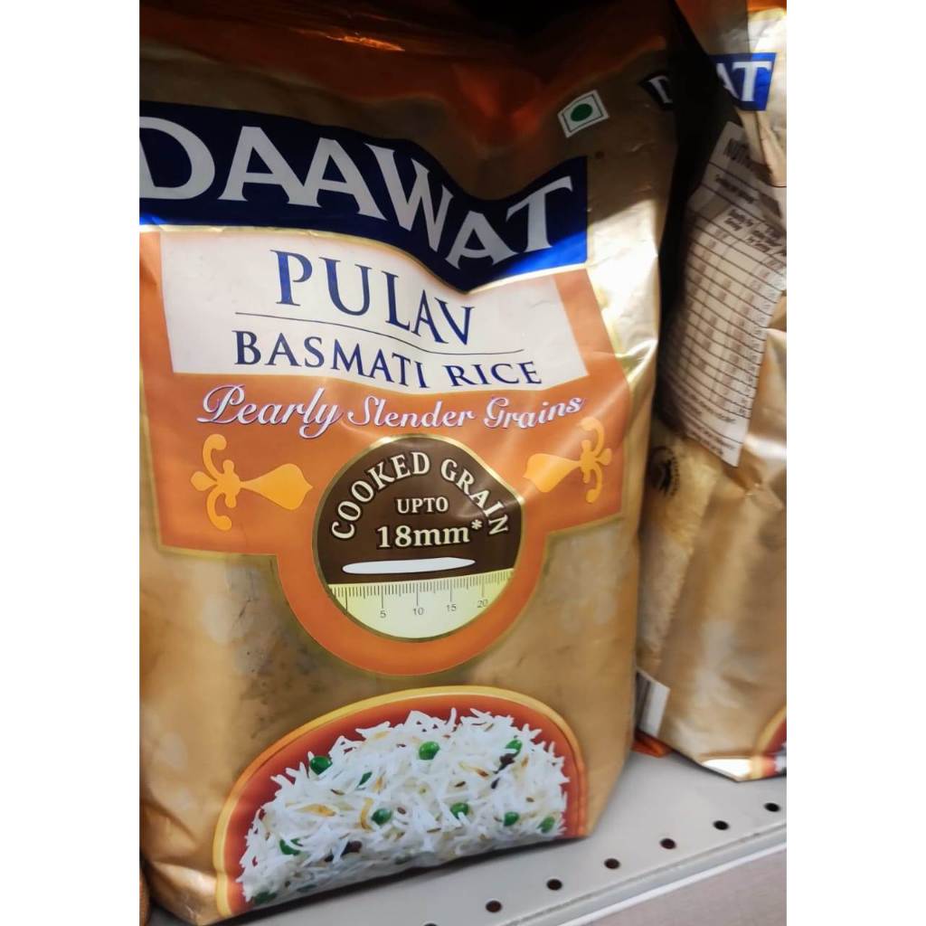 

Beras Daawat Pulav Basmati Rice 5 kg Pearly Slender Grains Long and Fluffy Pulav Rice