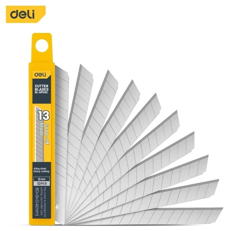

Deli Refill Isi Pisau Cutter 10pcs 9mm EDL-DP092 Utility Knife Blades