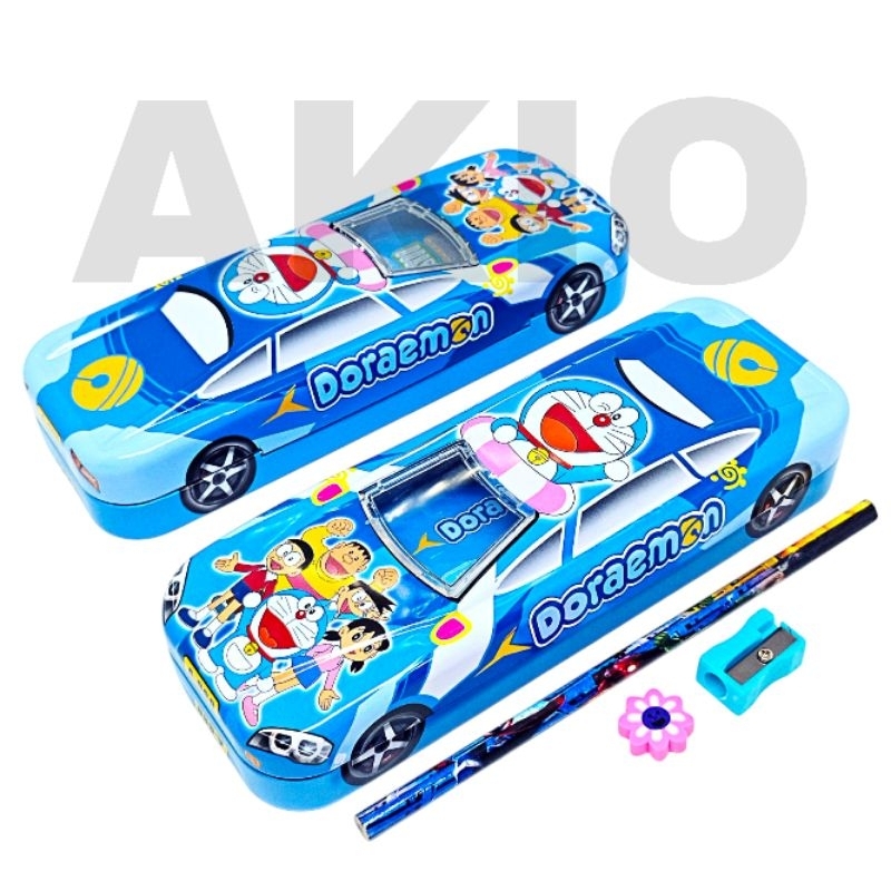 

Tempat Pensil Anak Mobil Set Alat Tulis 2 Tingkat DORAEMON NOBITA Kaleng Besi K-597