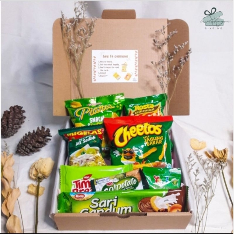 Gift Box Hijau Isi 10 Snack