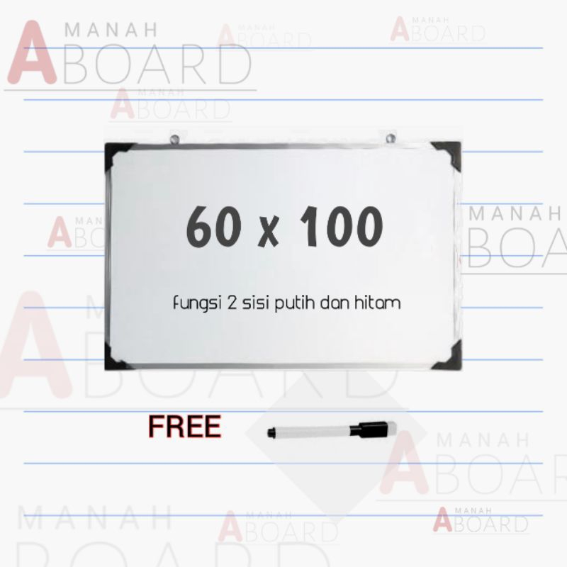 

Papan Tulis Whiteboard Uk 60x100 free spidol wipe & clean