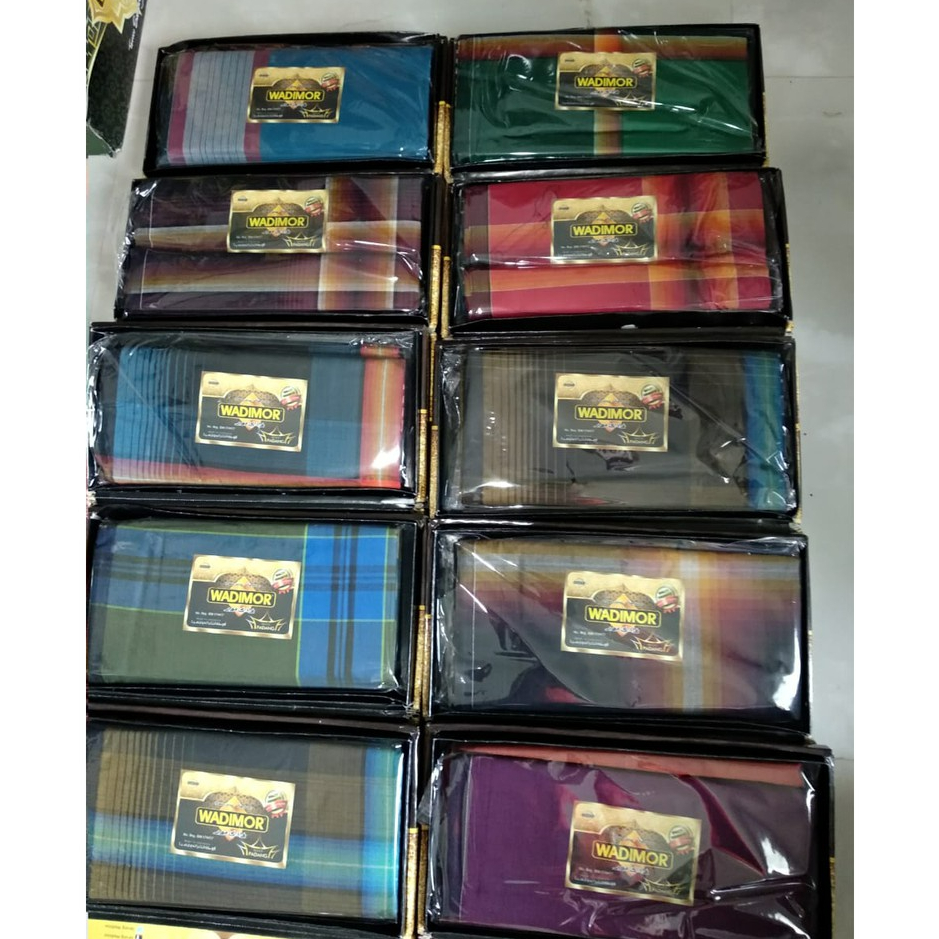 PAKET HEMAT SARUNG WADIMOR PADANG HORISON TIGA DARA KLIR KAIN SAMPING TENUN MOTIF KOTAK KOTAK2
