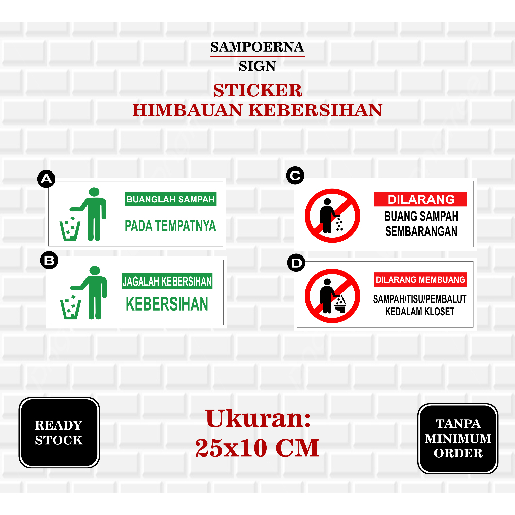 STIKER DILARANG BUANG SAMPAH | STIKER BUANG SAMPAH | STIKER KEBERSIHAN STIKER DILARANG BUANG PEMBALU