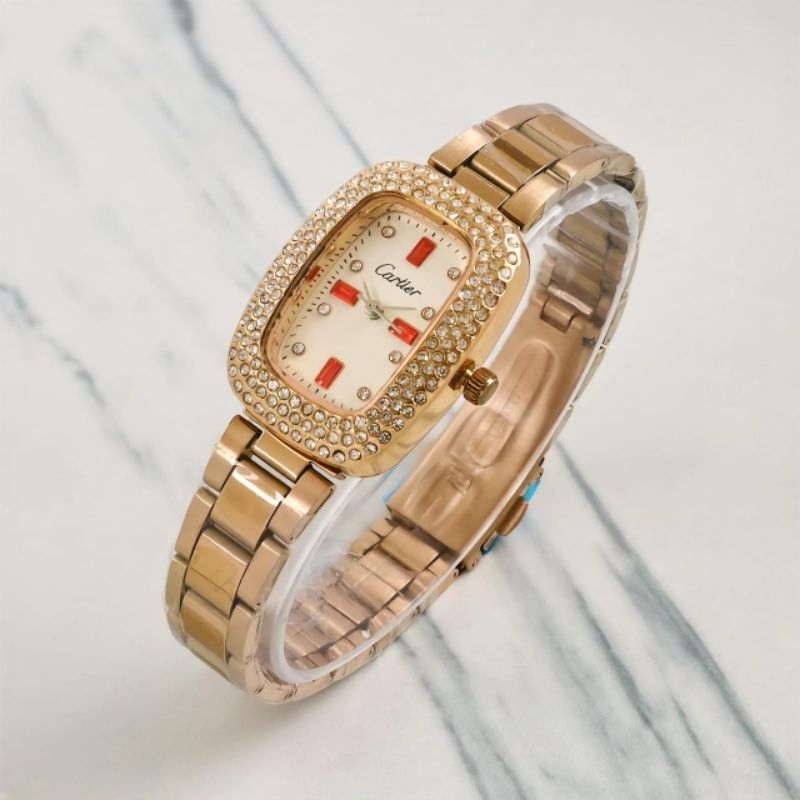 jam tangan wanita fashion NEW Cartier rantai diameter lingkar 2.5cm +box +paper bag