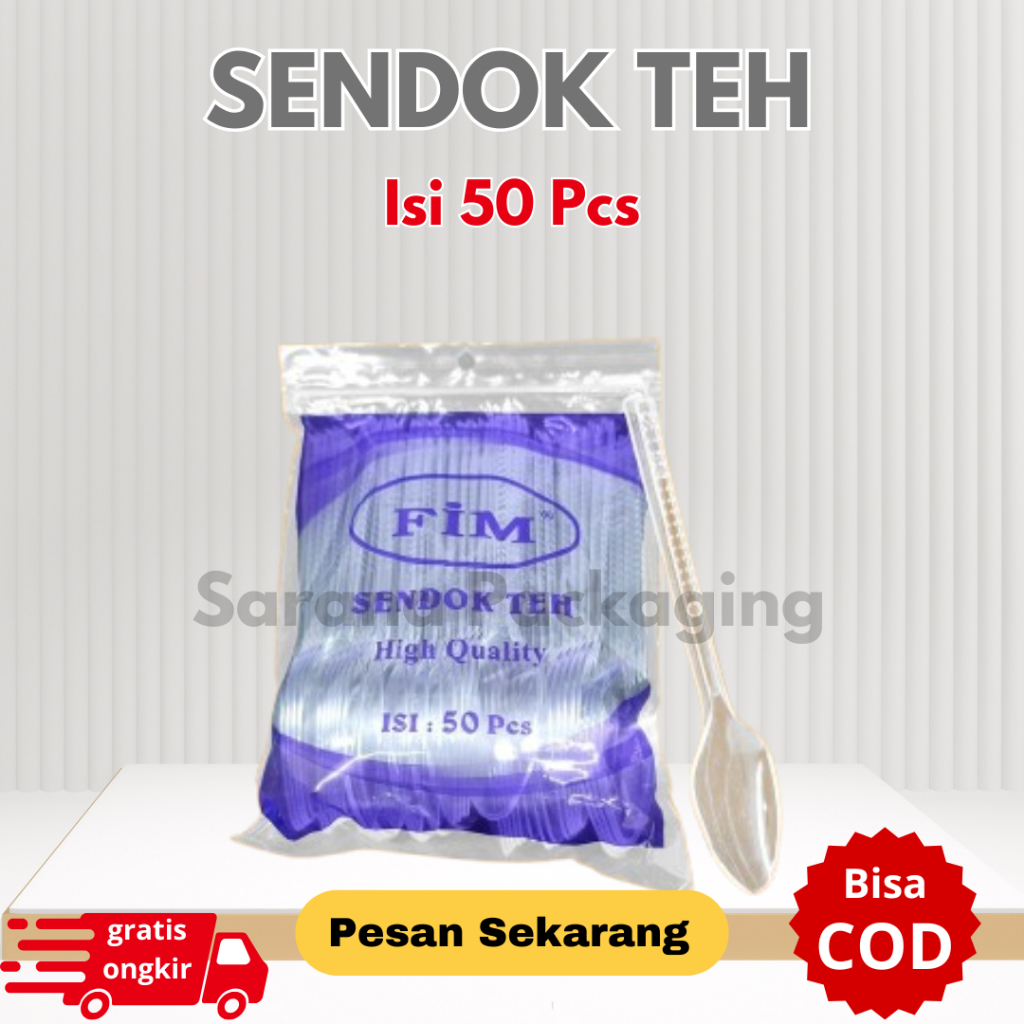 Sendok Teh Plastik Kecil Bening 50 Pcs Merk FIM