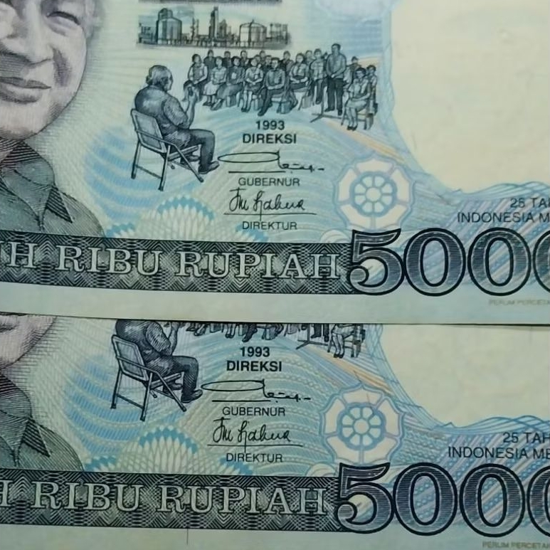 Uang kuno 50000 rupiah suharto 1993/1993