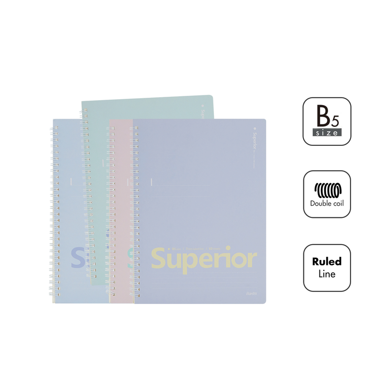 

[Pelangi Stationery] Bantex Buku Catatan B5 Bergaris Spiral Notebook Superior Pastel Color SPA560