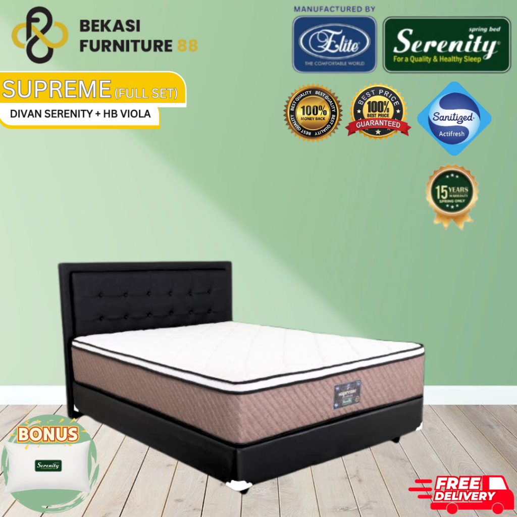 1 set Kasur Springbed Serenity (Supreme) by Elite Springbed ukuran 90,100,120,160,180,200x200