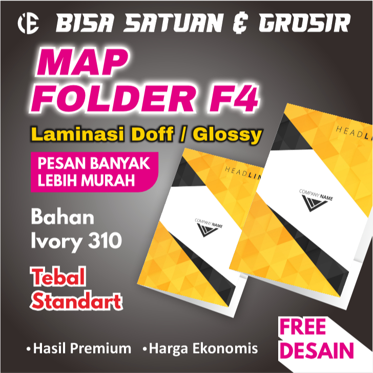 MAP FOLDER F4 UKURAN BESAR BAHAN SANGAT TEBAL IVORY 310 / STOPMAP / MAP FULLWARNA/ MAP CUSTOM DESAIN