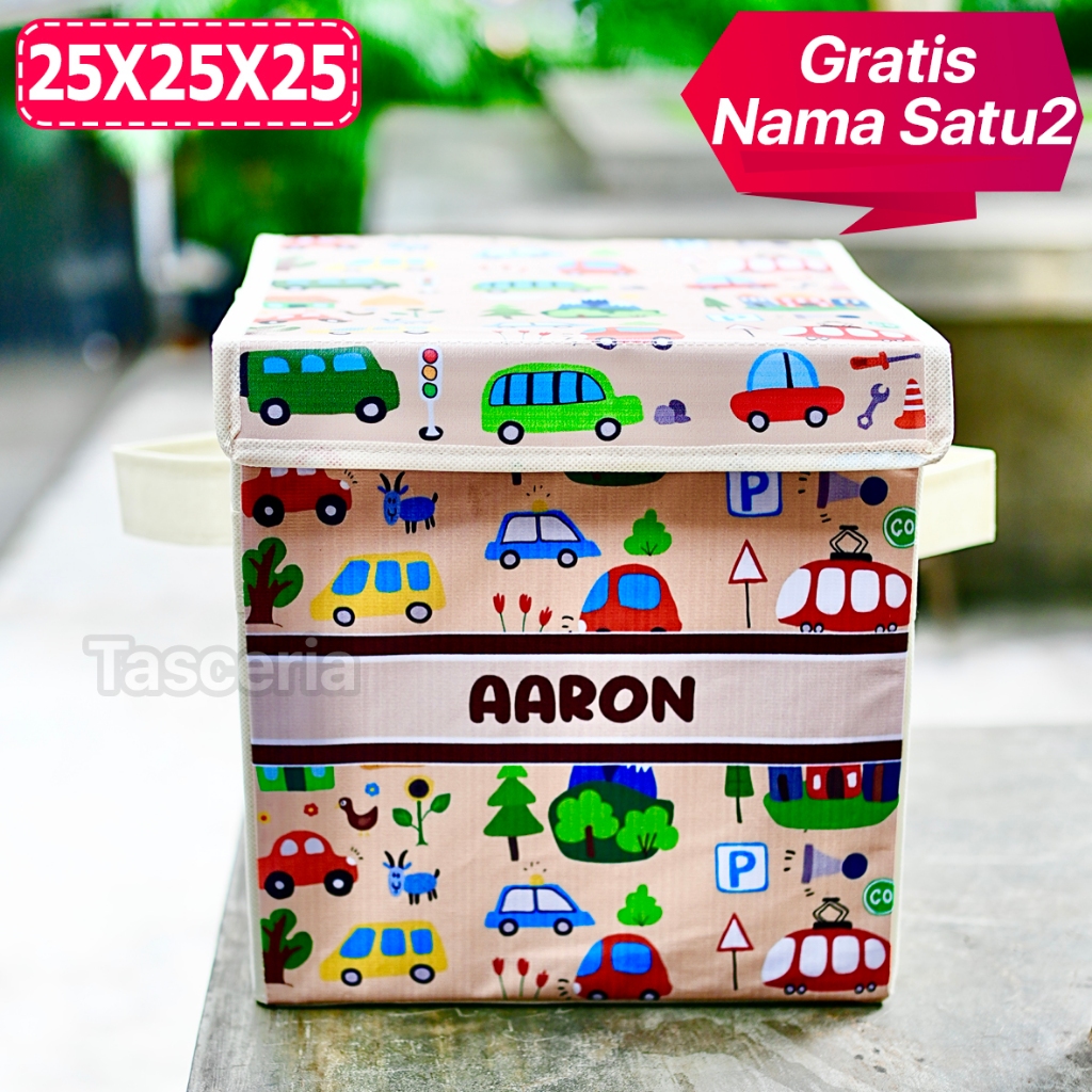 

Toy box Storage Mainan Custom Gambar Mobil Lucu