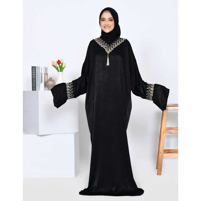 ABAYA SHOLAT ZORAYA/ABAYA SHOLAT SILK POLOS/ABAYA SHOLAT HITAM/MUKENA SHOLAT SILK POLOS