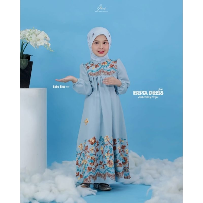 Ersya Dress Kids by Arrafi ORI Gamis Anak motif Bunga