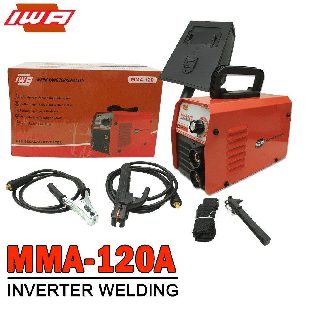 TERKUAT  IWA Mesin Las 450watt Full Set Mini Inverter Series IGBT Inverter MMA 120 450W