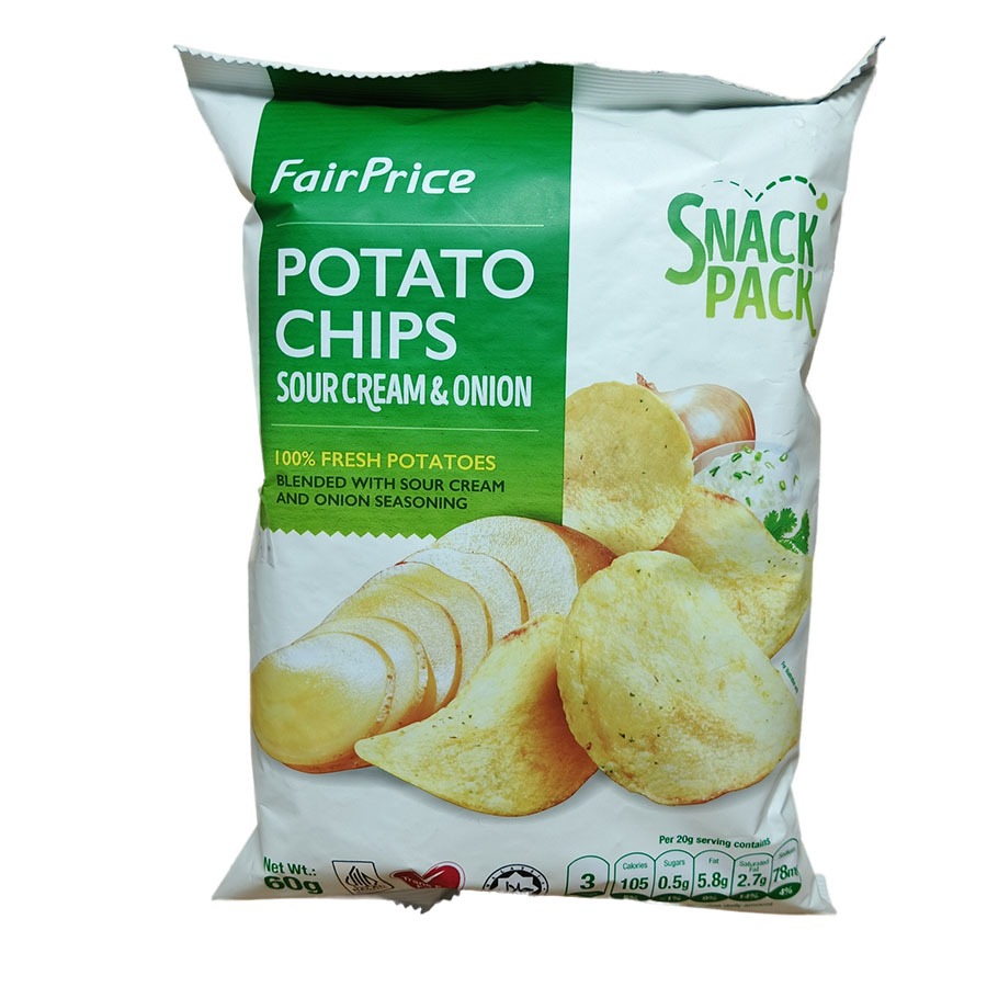 

FAIR PRICE SOUR CREAM & ONION POTATO CHIPS 60 G