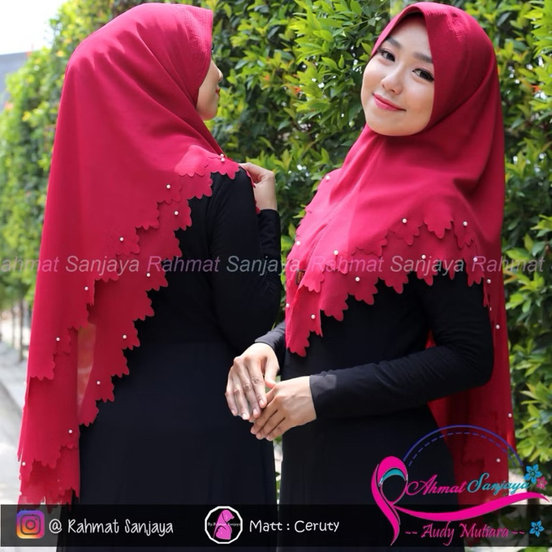 KHIMAR MUTIARA LASER ORI RAHMAT SANJAYA/JILBAB MUTIARA LASER CERUTY BABYDOLL PREMIUM