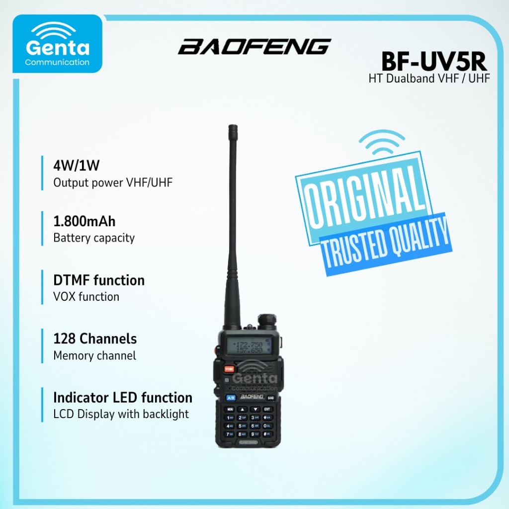 HT BAOFENG BF-UV5R / BAOFENG BF UV5R BAOFENG UV-5R HT BAOFENG DUALBAND VHF UHF GARANSI BARU ORIGINAL