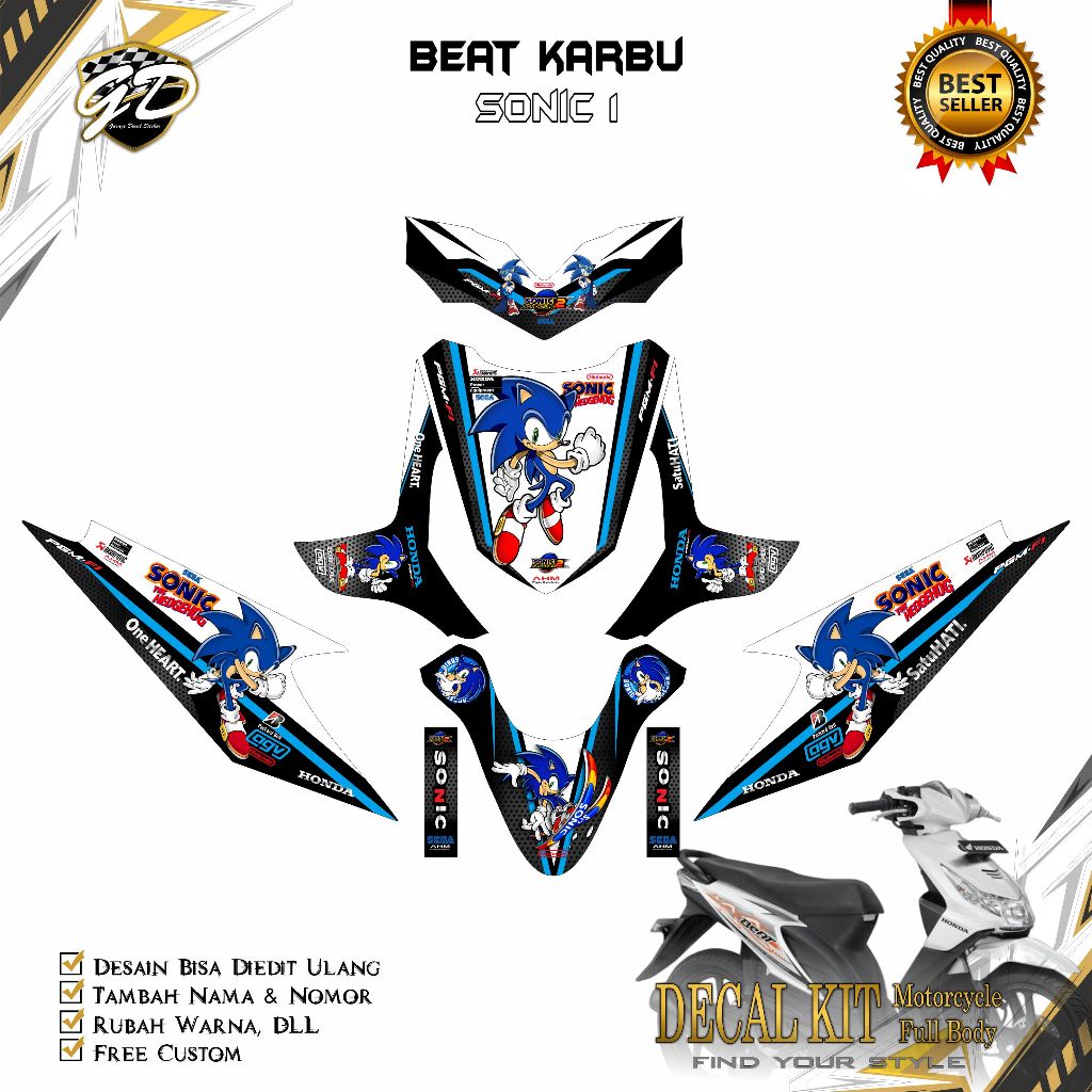 Decal Beat Karbu Full Body Stiker Decal Beat Karbu Full Body 2008 2009 2010 2011 2012 Sonic