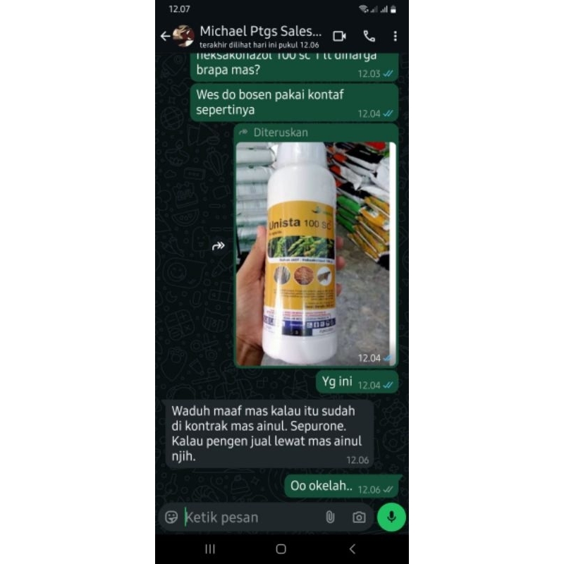 BISA COD FUNGISIDA UNINAP 100SC BAHAN AKTIF(HEKSAKONAZOL) KMASAN 1LITER