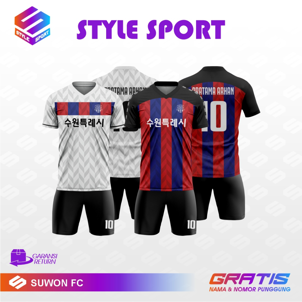 STYLE_Setelan Jersey SUWON FC/Baju Suwon Fc home Away Anak dewasa Full Printing Free Nameset suka su