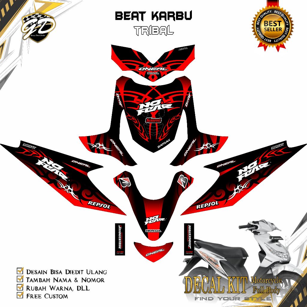 Decal Beat Karbu Full Body Stiker Decal Beat Karbu Full Body 2008 2009 2010 2011 2012 Tribal