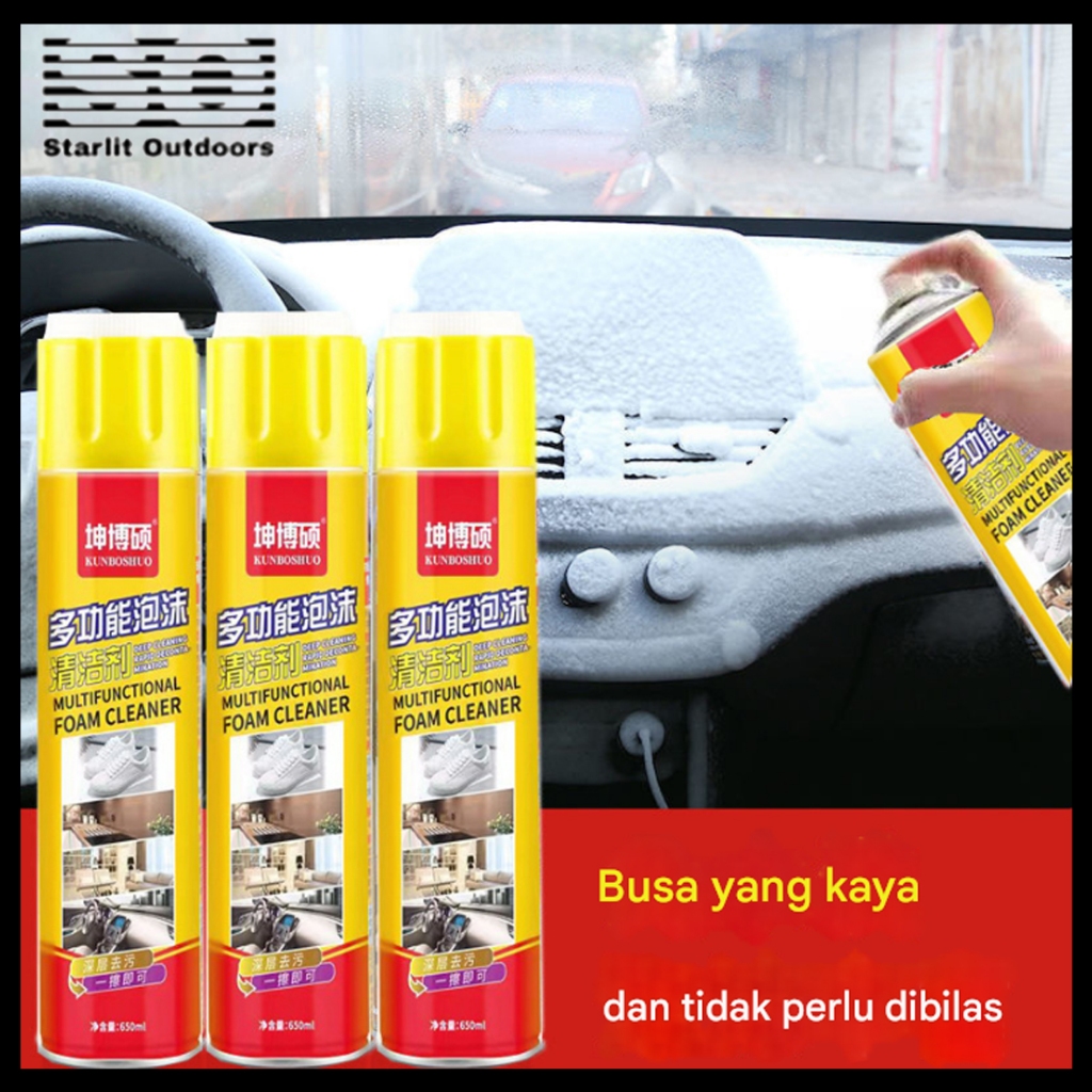 Foam Cleaner Multifungsi Pembersih interior mobil Foam Pembersih Jok Cleaner Spray Multifungsi