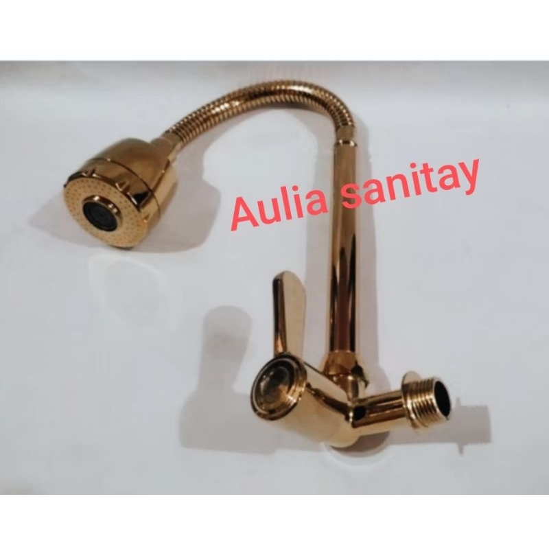 kran tembok flexible dan kran pipa stainless / kran gold stainless kran tembok