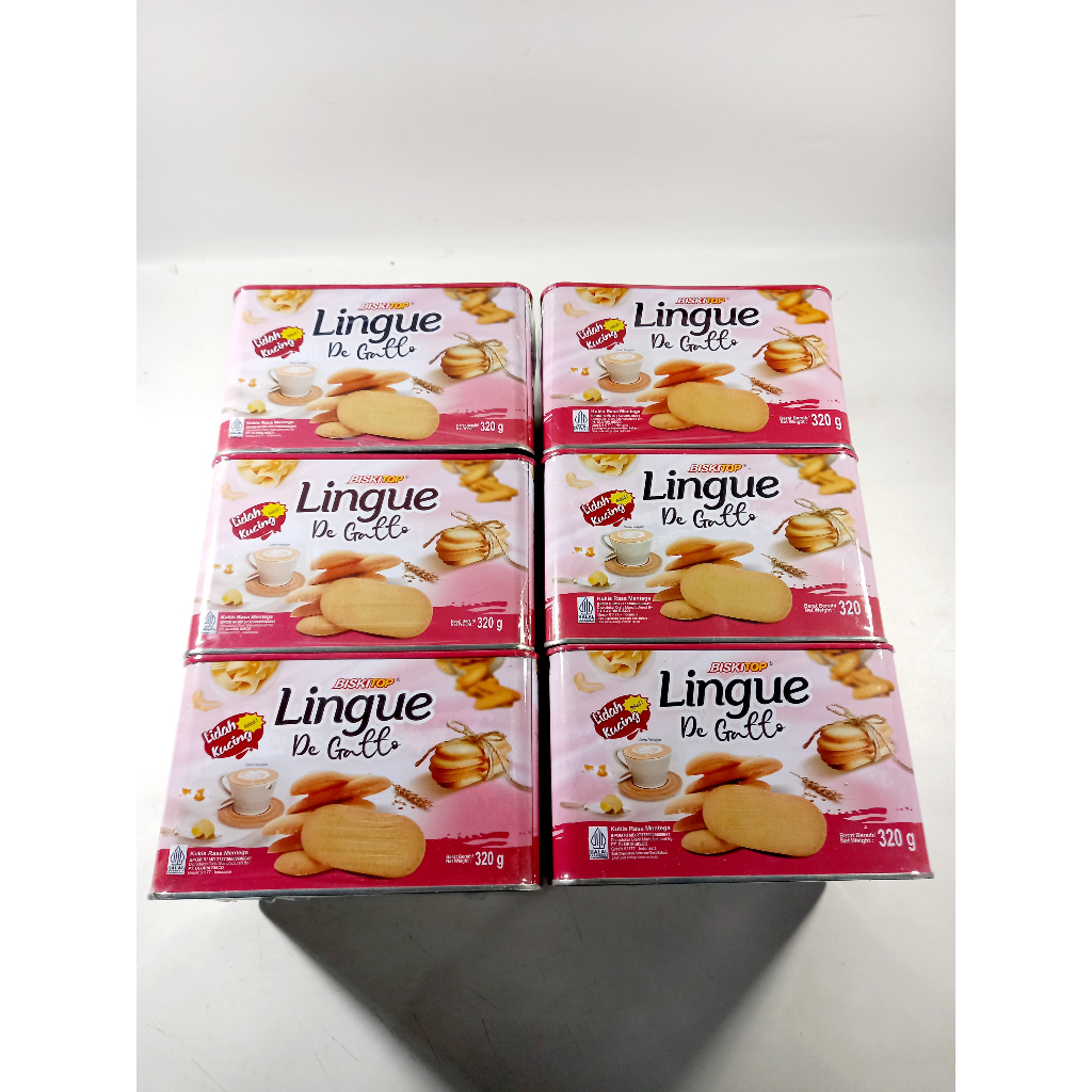 

BISKITOP LINGUE LIDAH KUCING 320 GRAM 1 DUS ISI 6 KALENG