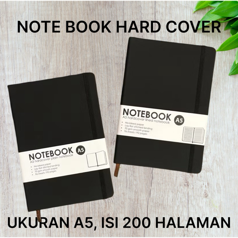 

NOTEBOOK HARD COVER TEMA HITAM POLOS UKURAN A5 ISI 200 HALAMAN