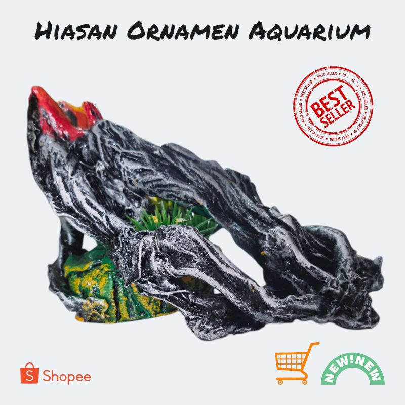 Hiasan Ornamen Aquarium Ornamen Akar Silver