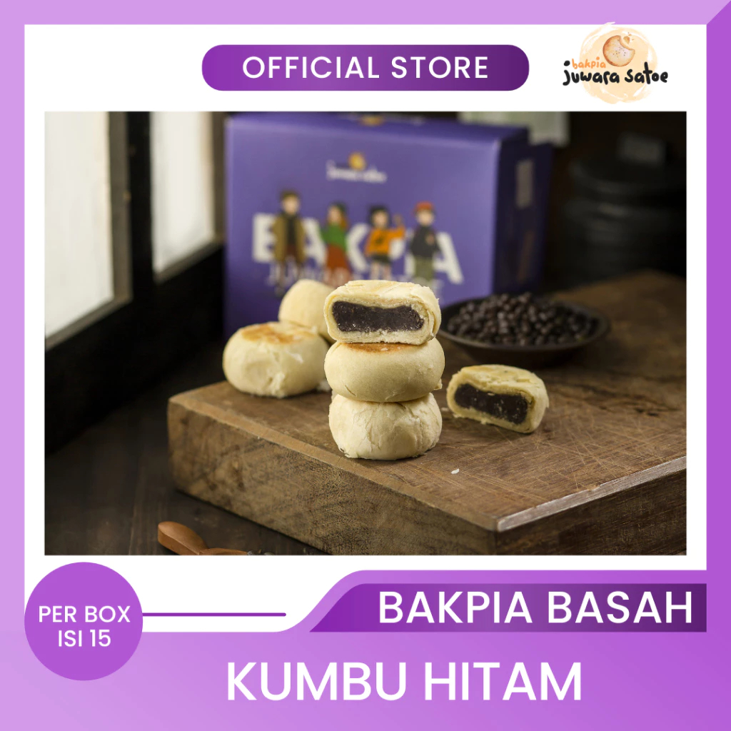 

BAKPIA JUWARA SATOE Bakpia Basah Kumbu Hitam isi 15 Pcs - Oleh Oleh Khas Jogja