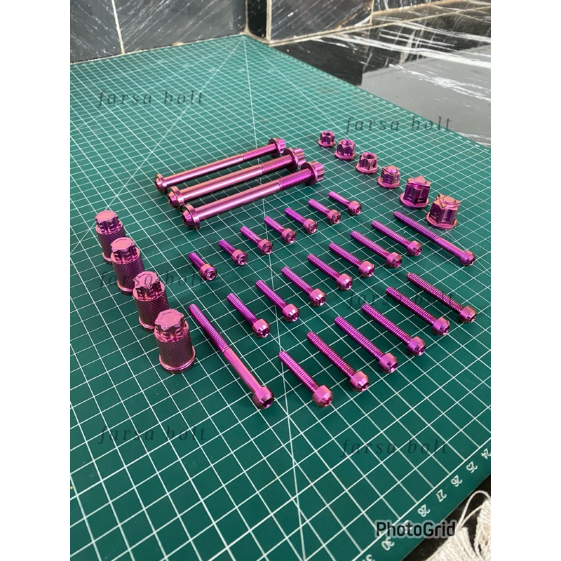 Titanium Gr5 Fullset Baut Mesin Rx King Original Titanium Gr5