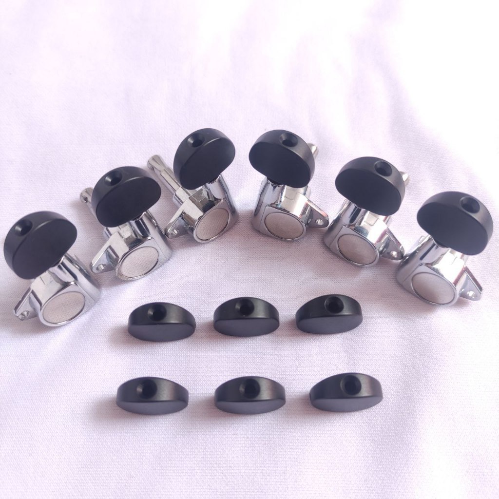 Button Head Kepala Dryer Tuning Peg Pemutar Senar Mini Grover Black