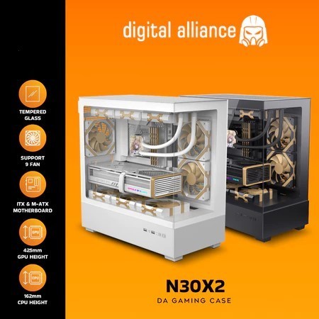 CASING DIGITAL ALLIANCE N30X2 M-ATX GAMING CASE WITH USB TIPE C/DA N30X2 - Putih /Hitam