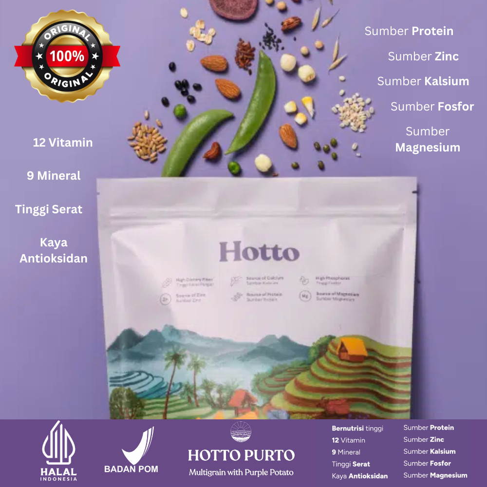 

Hotto purto multigrain drink 1 pouch 16 sachet with potato + oatmeal