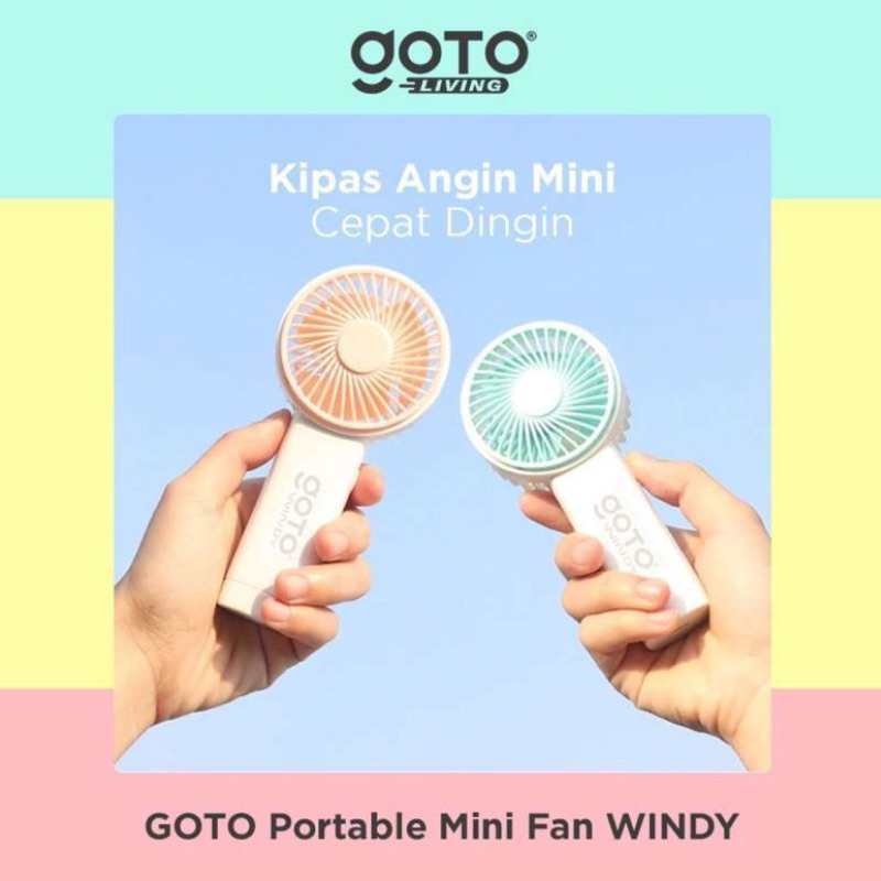 Goto windy Portable mini fan goto windy kipas angin kecil mini genggam