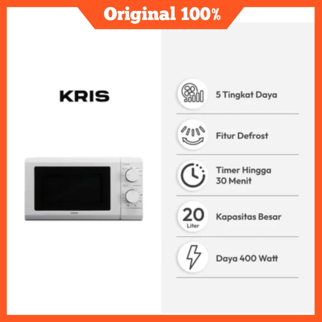Kris 20 Ltr Microwave Low Watt - Putih