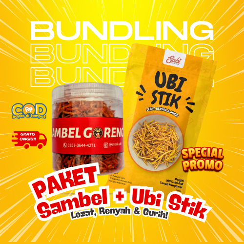 

Promo Hemat!! SABI, Stik Ubi + Sambel Goreng Ubi Mustofa