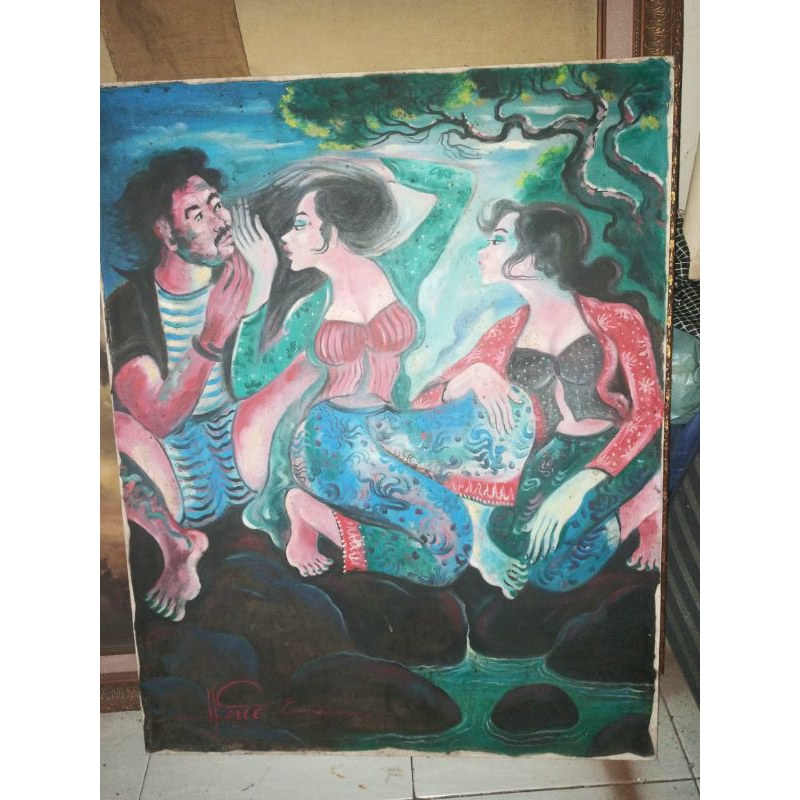 Lukisan Dekorasi Repro Hendra Gunawan. uk 98 x 78 cm