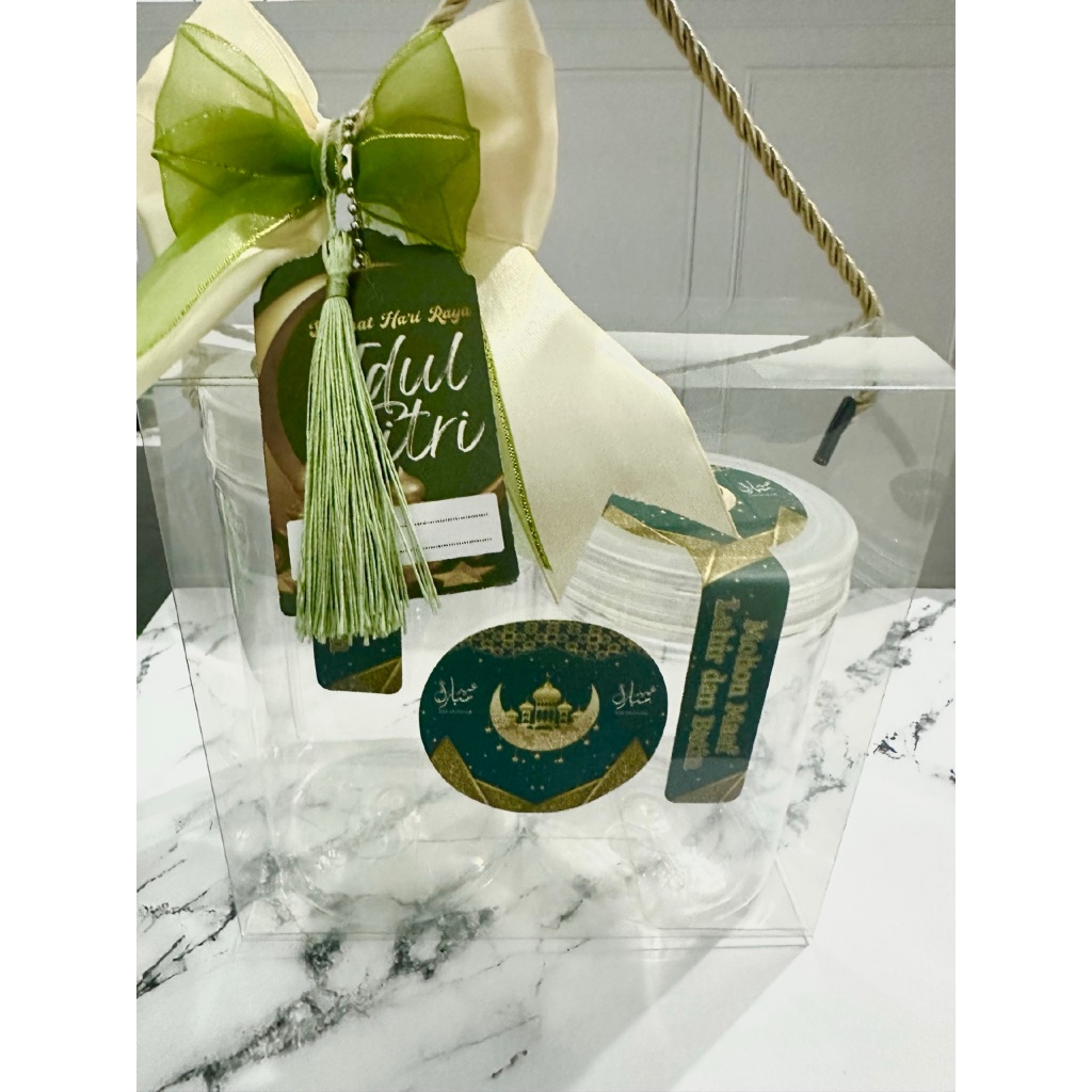 

BOX HAMPERS LEBARAN TENTENG MUAT 2PCS TOPLES 600ML - 1000ML/ BOX SOUVENIR NIKAHAN /BOX MIKA DESERT
