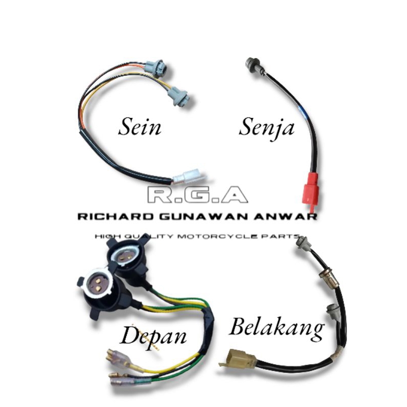 Kabel fitting lampu jupiter z Fullset fiting lampu depan + belakang+sein+senja set jupiter z burhan 